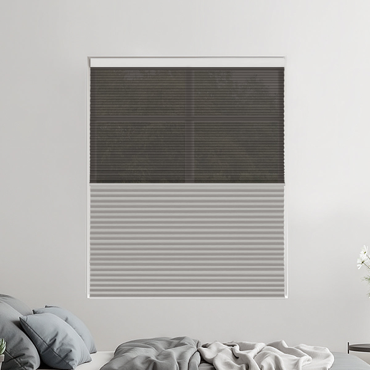 WEFFORT Motorized Day & Night Shades - Custom Size Dual Layer Cellular Blinds