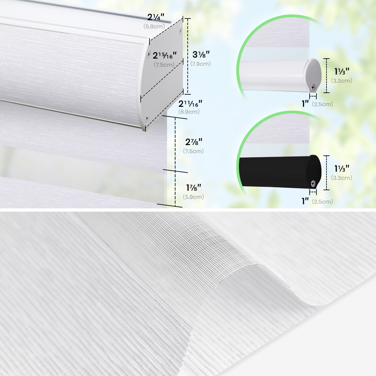WEFFORT Motorized Smart Zebra Shades - Custom Size Light Filtering Blinds
