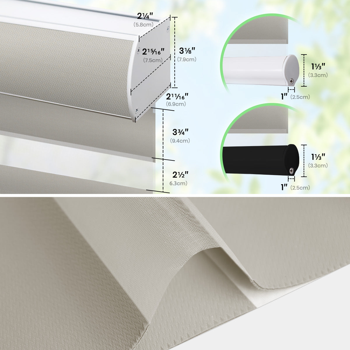 WEFFORT Motorized Smart Zebra Shades - Custom Size Blackout Blinds