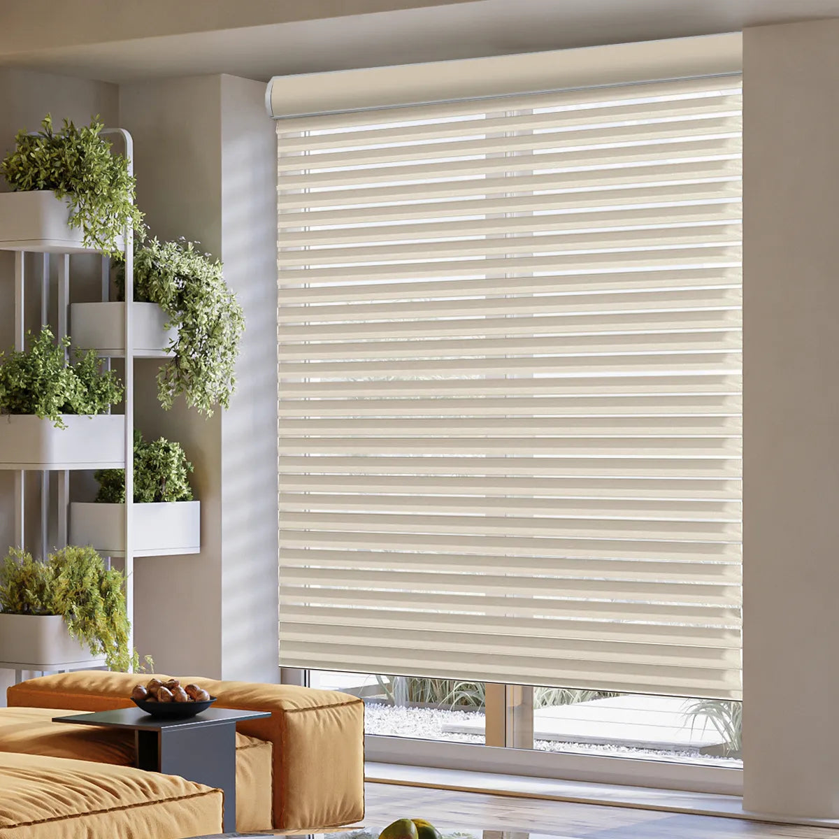 WEFFORT Cordless Sheer Shades - Light Filtering Motorized Blinds for Home Automation