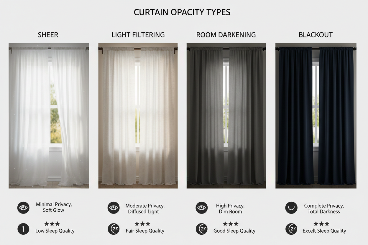 4 Curtain Opacity Types Explained for Better Sleep and Privacy