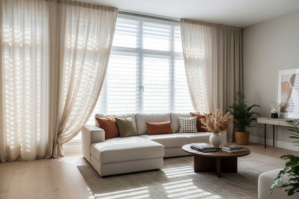 7 Proven Ways to Style Curtains with Blinds in Living Room