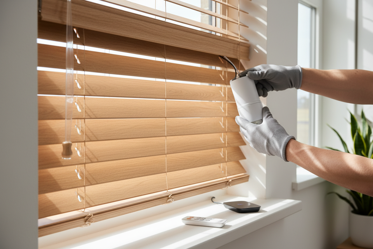 Automate 29 x 64 Faux Wood Blinds: A Retrofit Guide