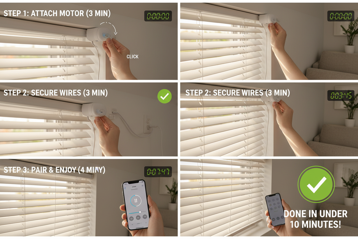 Automate 30 x 64 Faux Wood Blinds in 10 Minutes