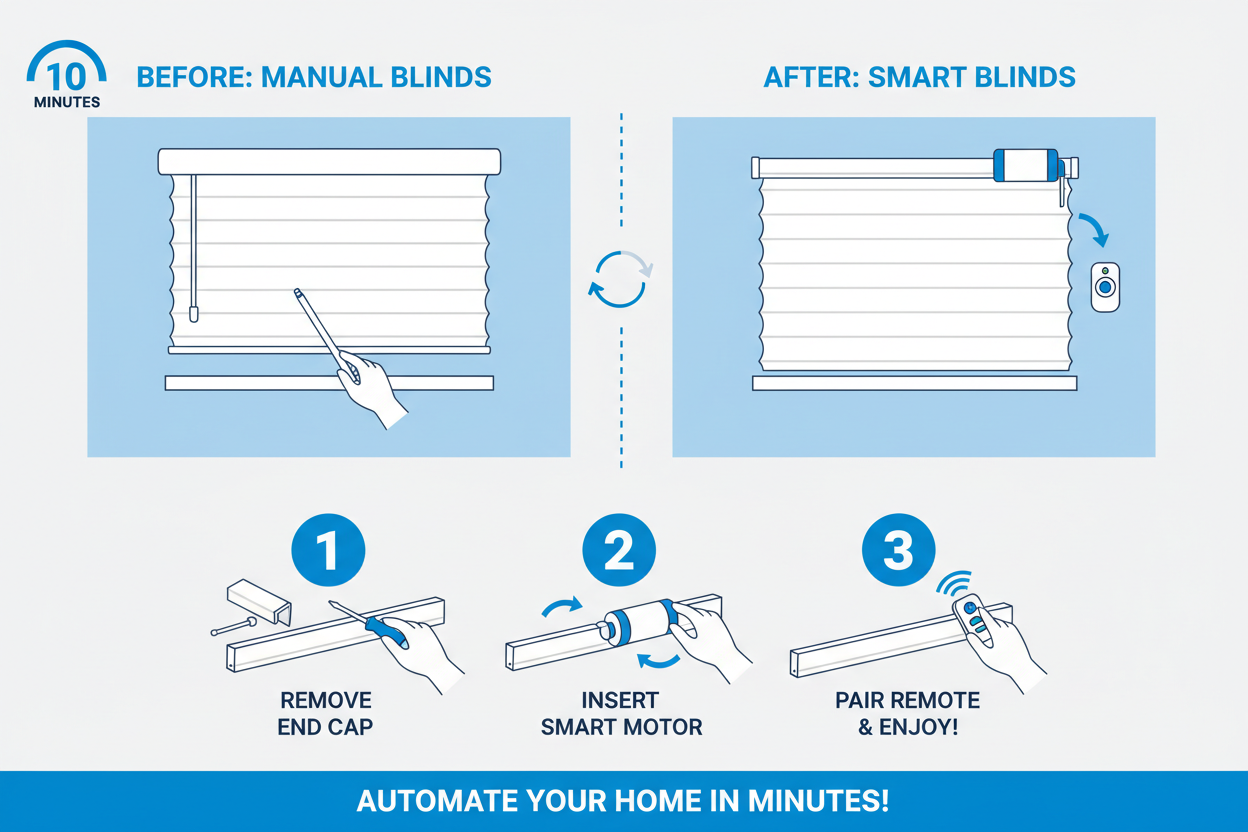 Automate 35 x 72 Blinds in 10 Minutes: A Retrofit Guide