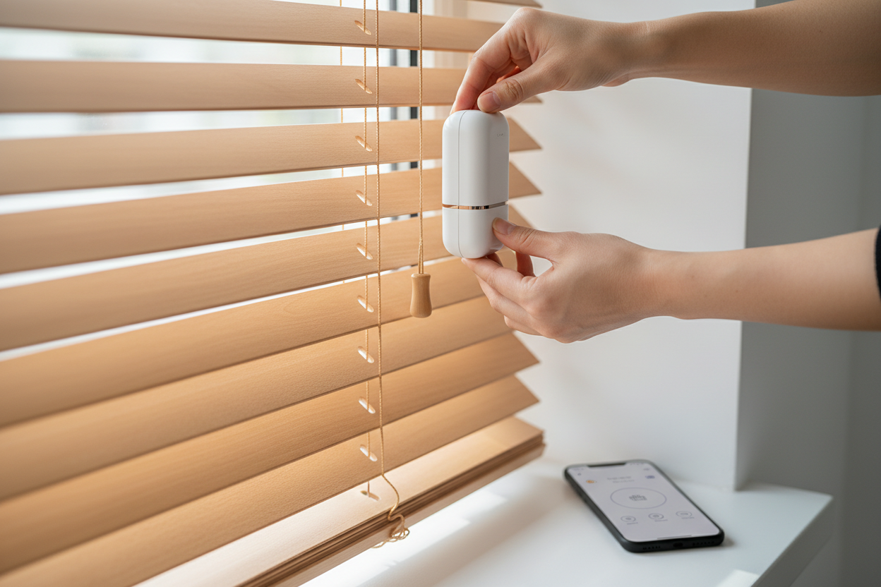 Automate Curtains for Wood Blinds in 10 Minutes