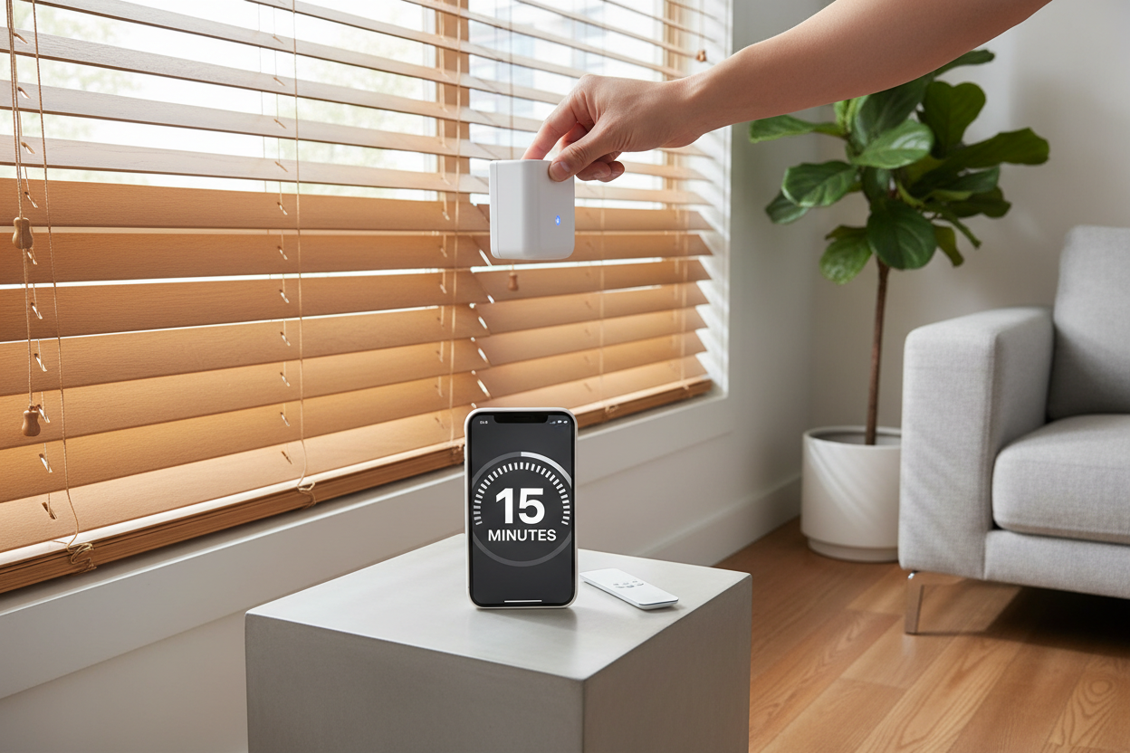 Automate Faux Wood Blinds 35 x 48 in 15 Minutes