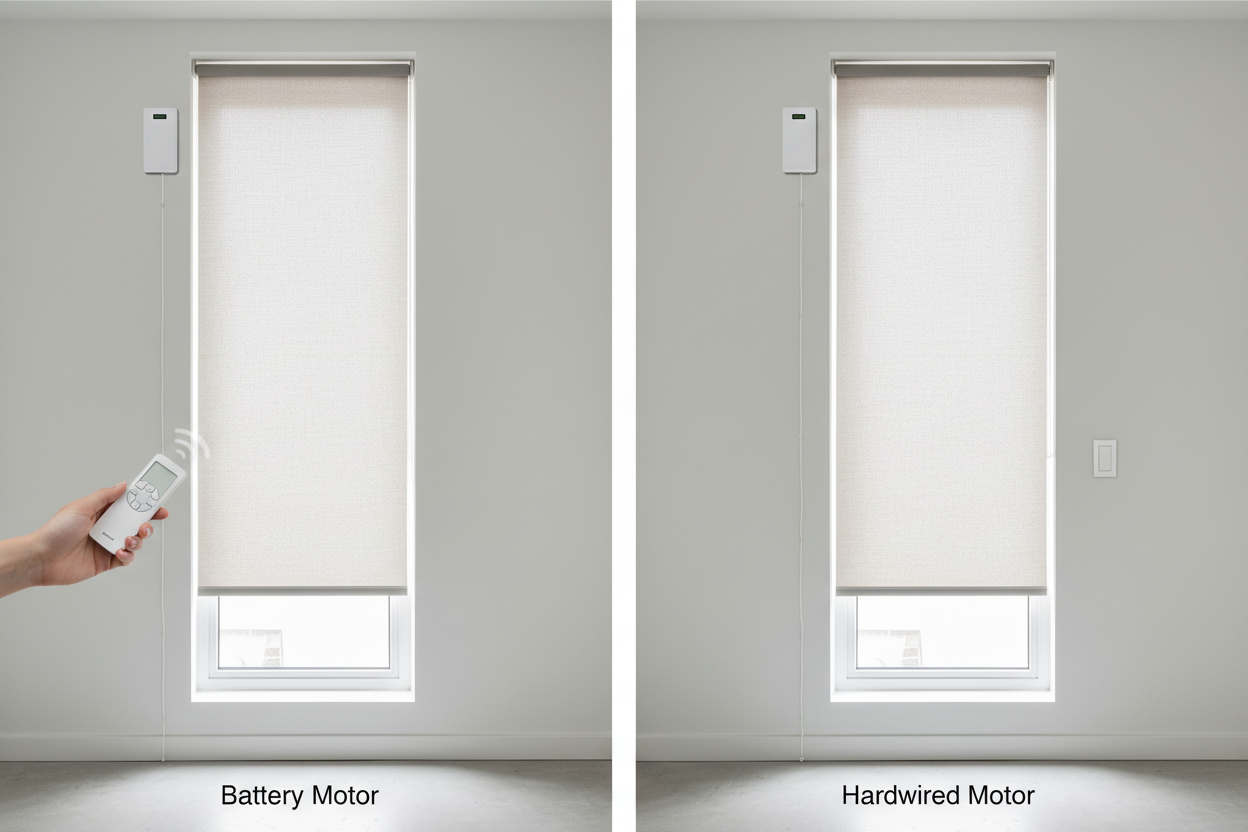 Blinds Design for Windows: Battery vs. Hardwired Motors
