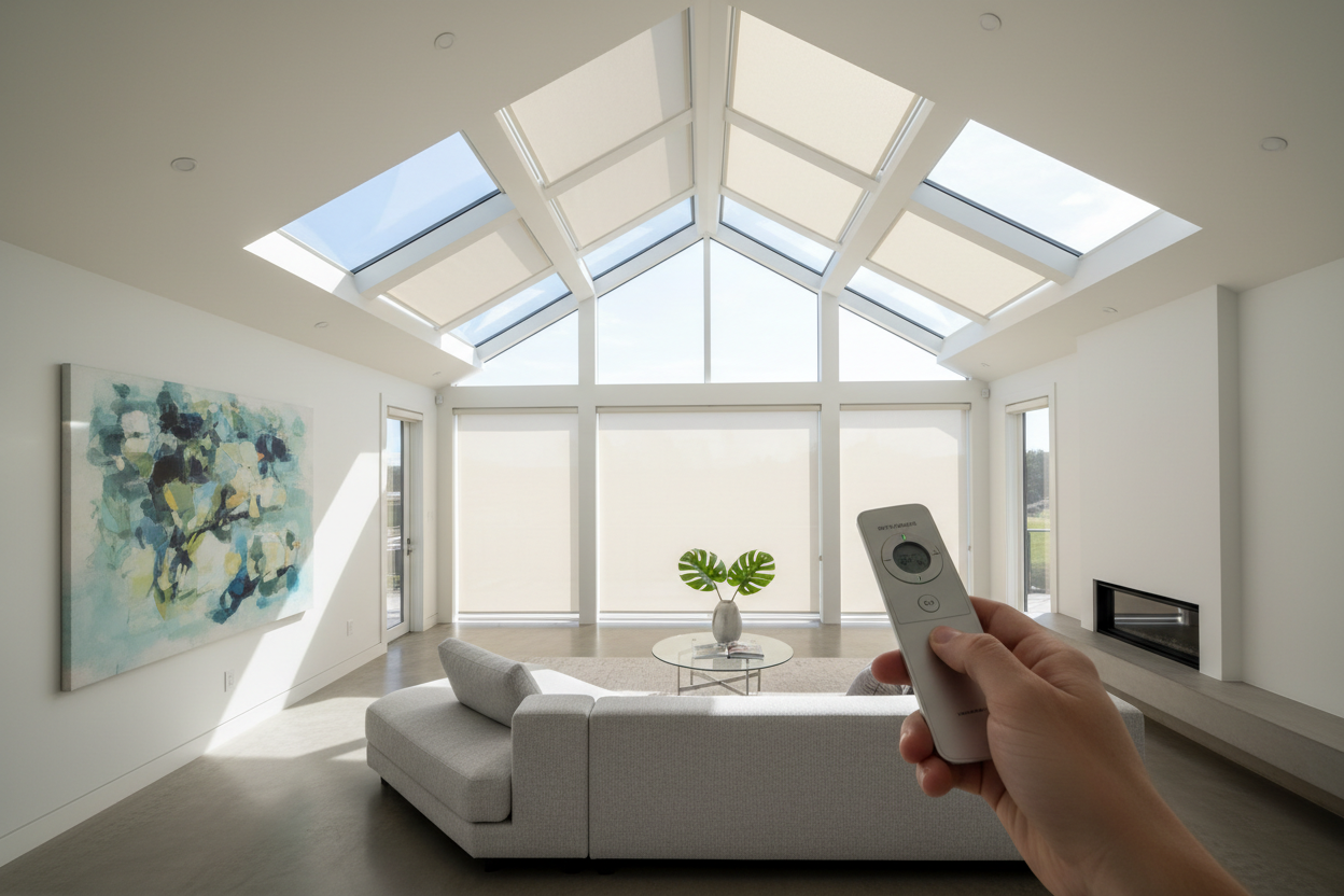Convenient Comfort with Remote Controlled Skylight Shades