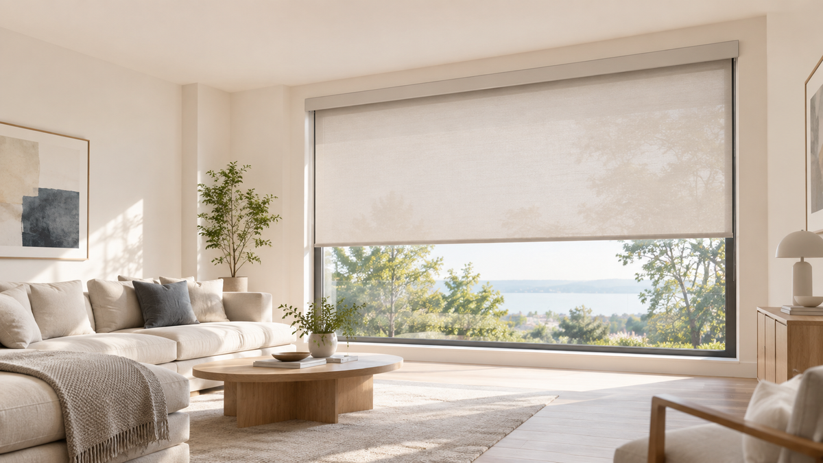 Wide Window Featuring a Weffort Light-Filtering Shade