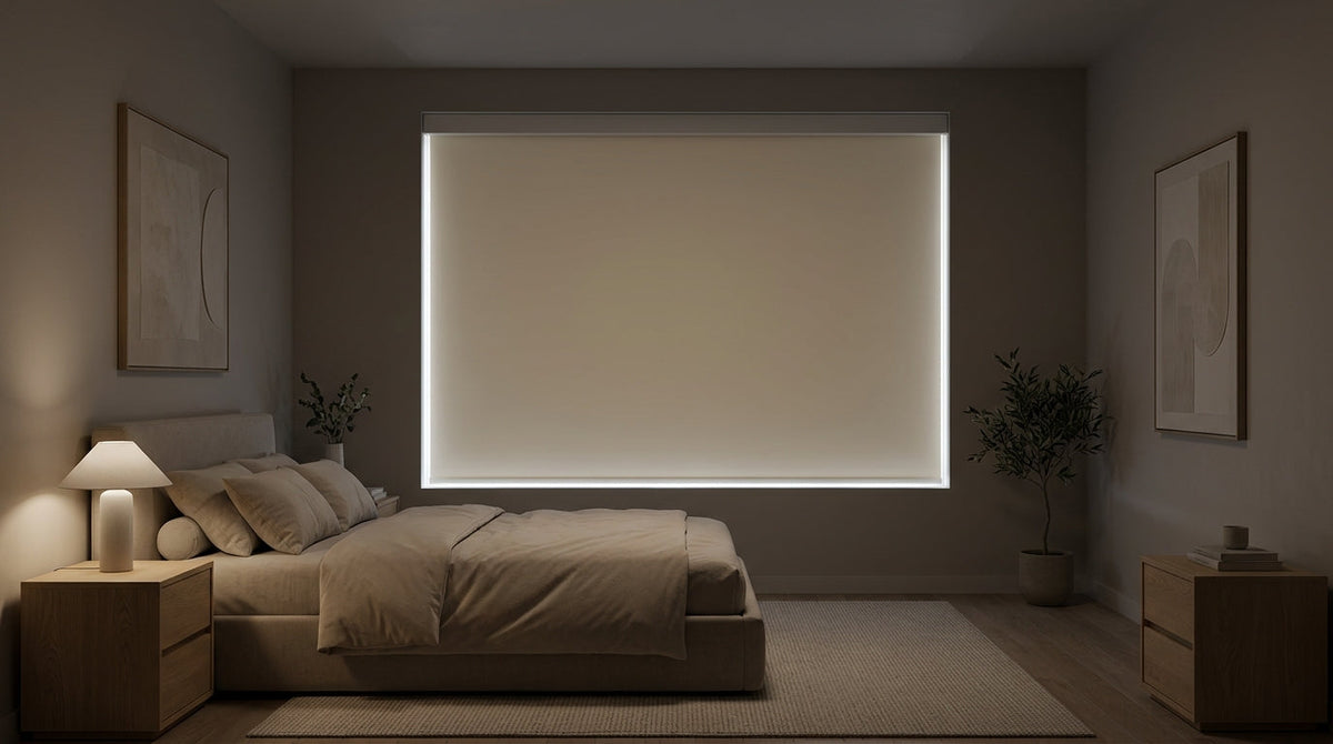 Weffort roller shade edge light test