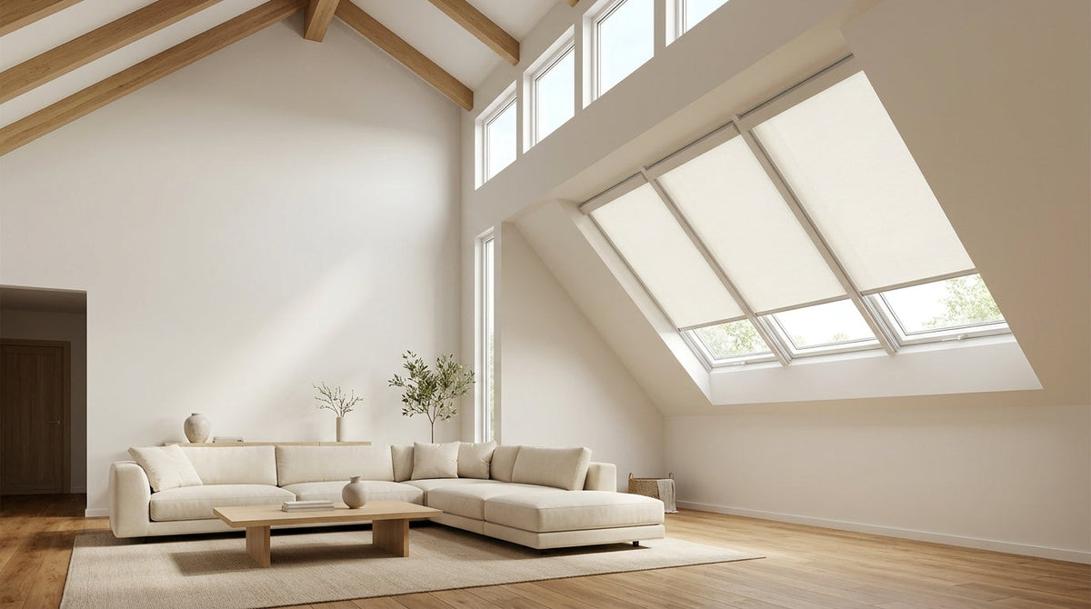 Sloped Windows with Weffort Skylight Shades