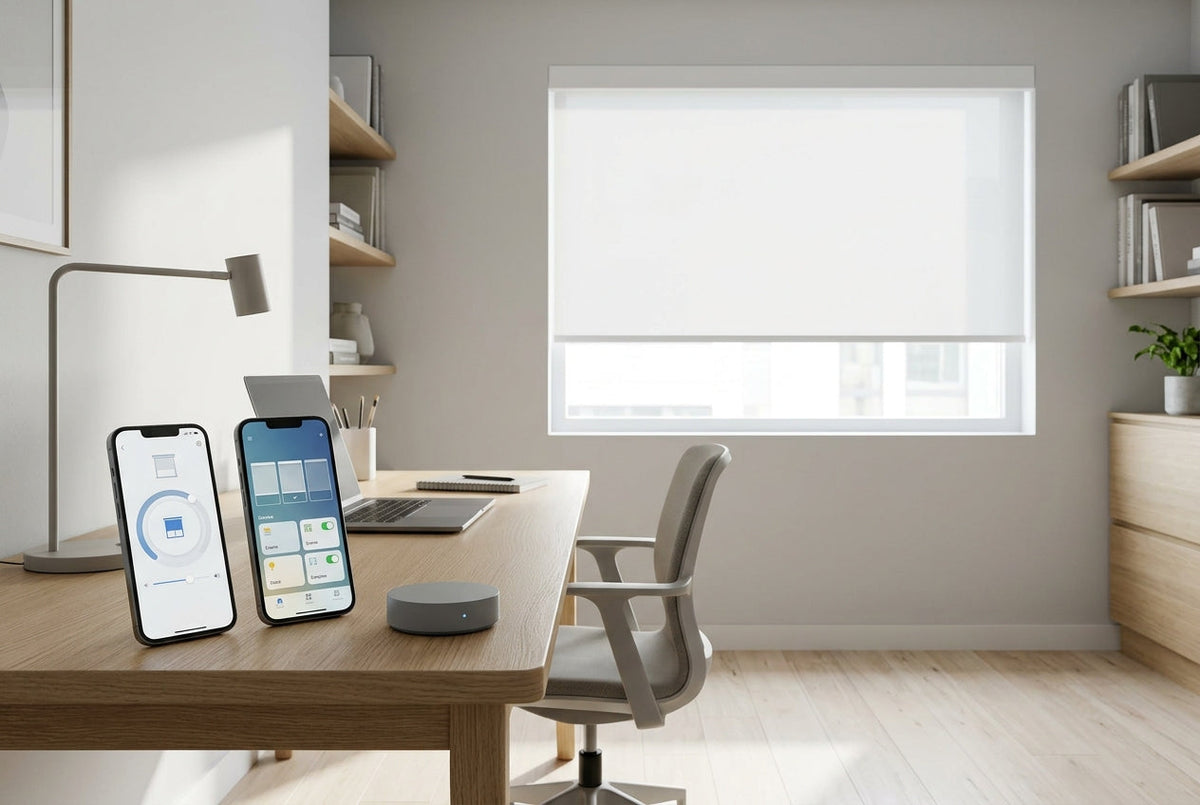 App-controlled shades for home office