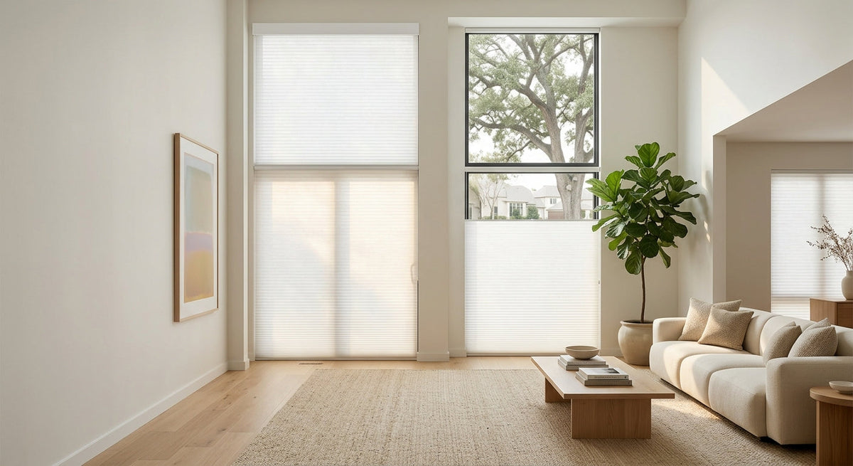 Cellular honeycomb shades bright lounge