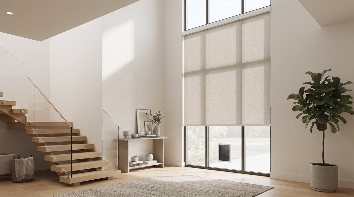 A Clerestory Window with Solar-Powered Shades