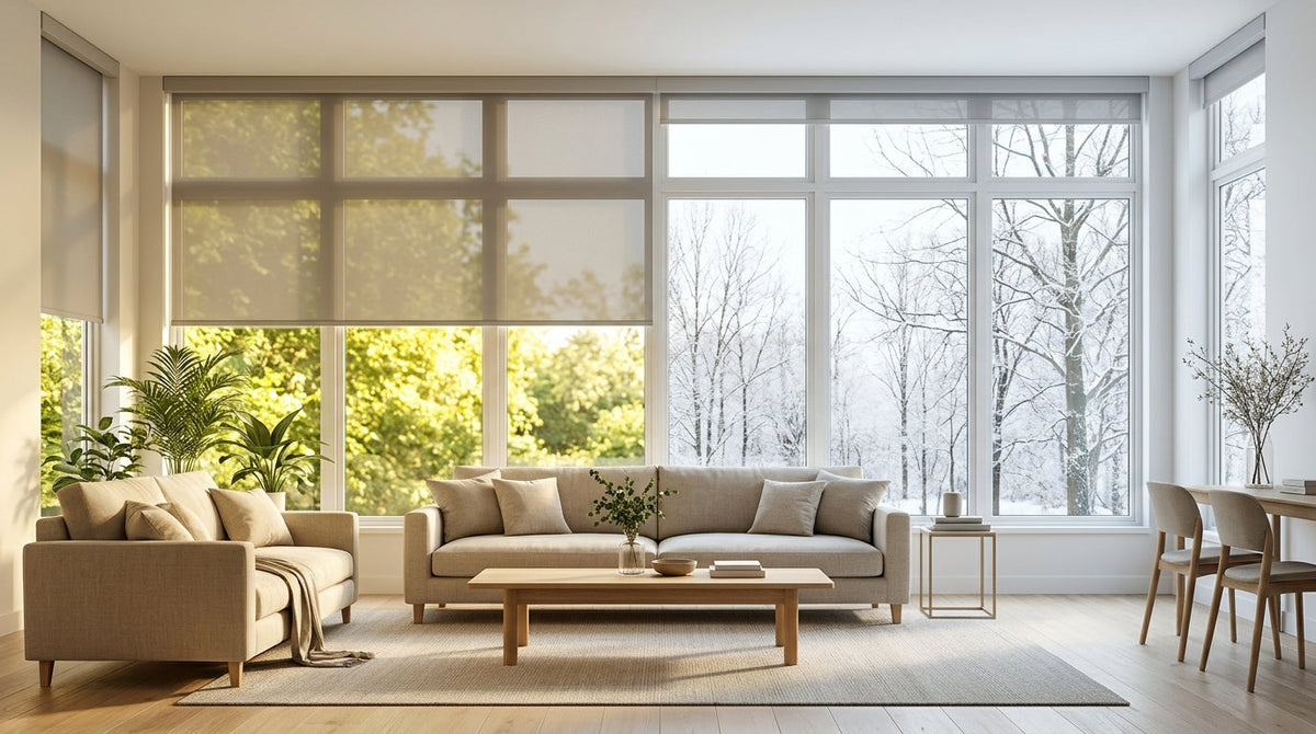 Weffort light filtering window shades for large floor-to-ceiling windows