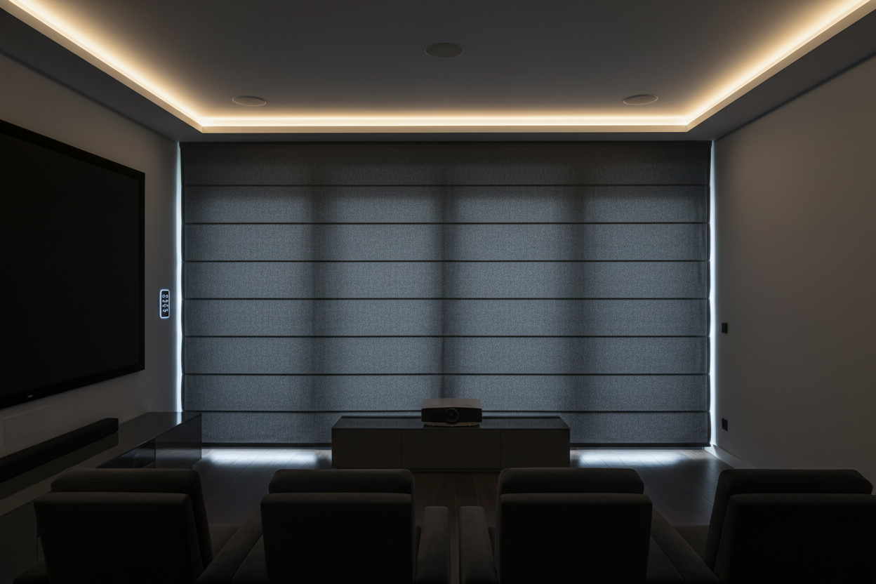 Automatic Blackout Blinds: My Setup for the Perfect Home Theater
