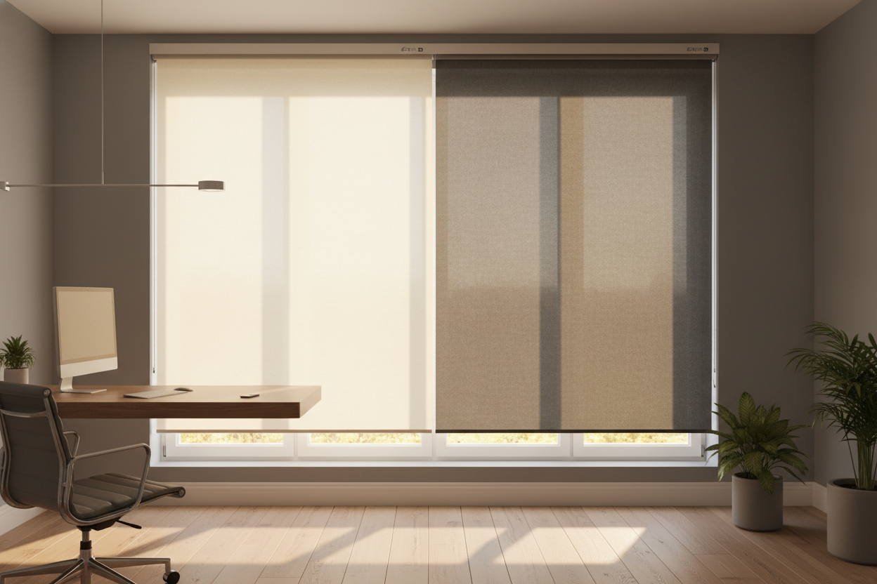 Dual Motorized Shades: My Setup for a Multi-Use Home Office