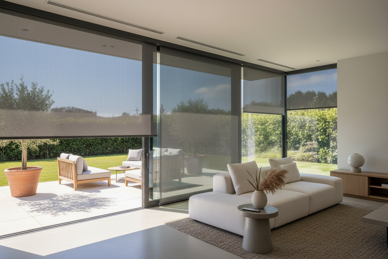 Why Exterior Sun Screen Shades Beat Indoor Blinds for Heat Control