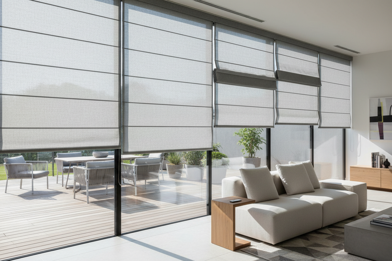 I Motorized Budget Outdoor Blinds So I Could Actually Use My Deck