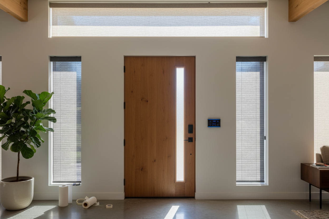 Stop Taping Paper to Glass: Blinds for Small Windows by Front Door