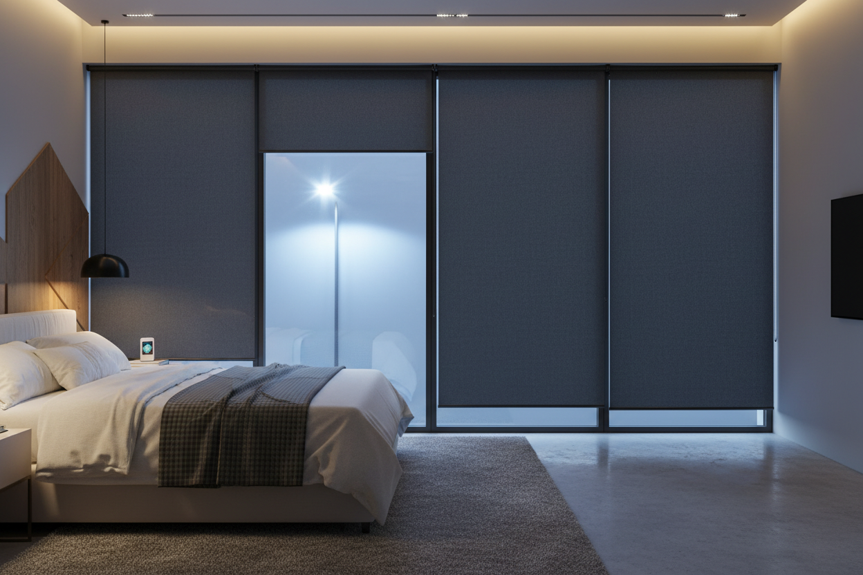 The LED Streetlamp Forced Me to Buy Electric Blackout Shades for Bedroom