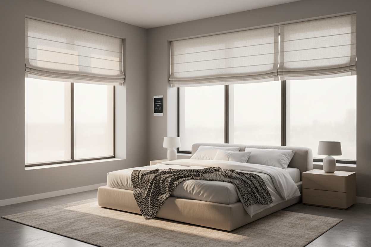 How Faux Roman Blinds Fixed My Ugly Motorized Roller Shades