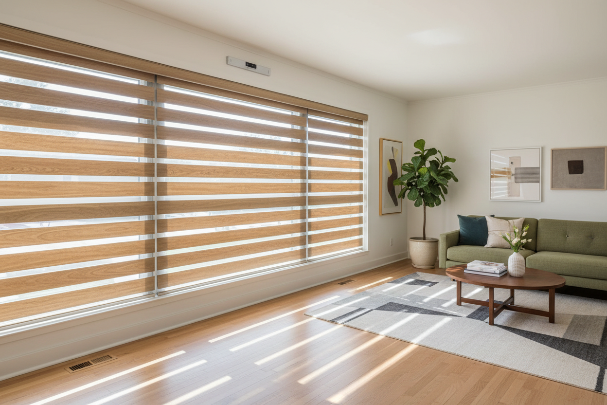 I Was Bleaching My Hardwood Floors Until I Automated Roman Wood Shades