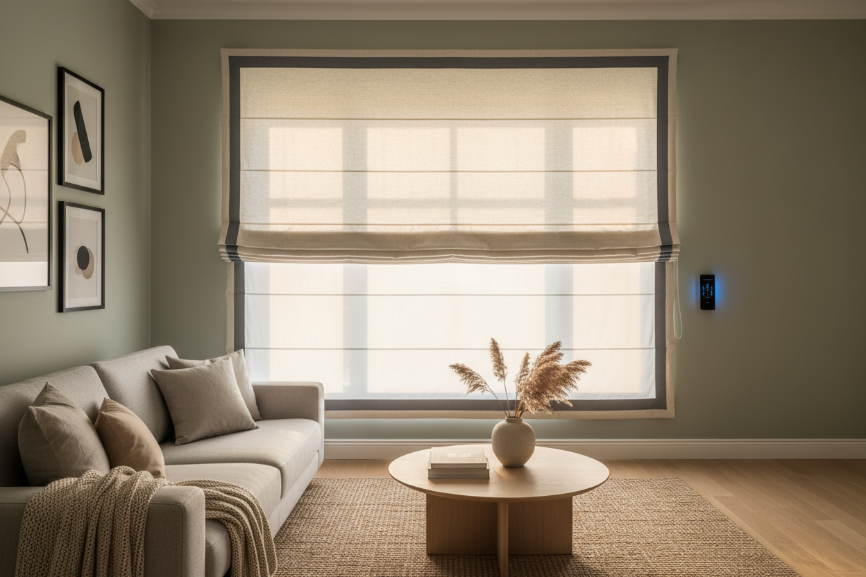 I Stopped Buying Plain Smart Blinds Once I Found Roman Shade Trim