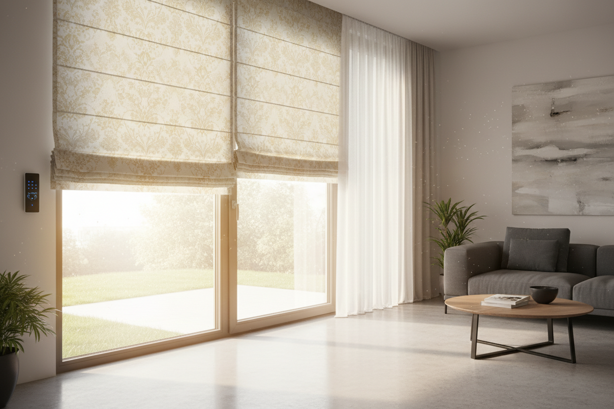 Stop Freezing: Why a Smart Damask Roman Shade Beats Cellular Blinds