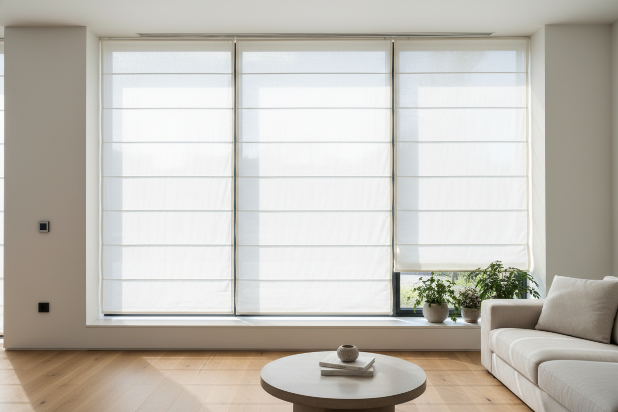 My Smart Lights Looked Awful Until I Switched to Cream Roman Shades