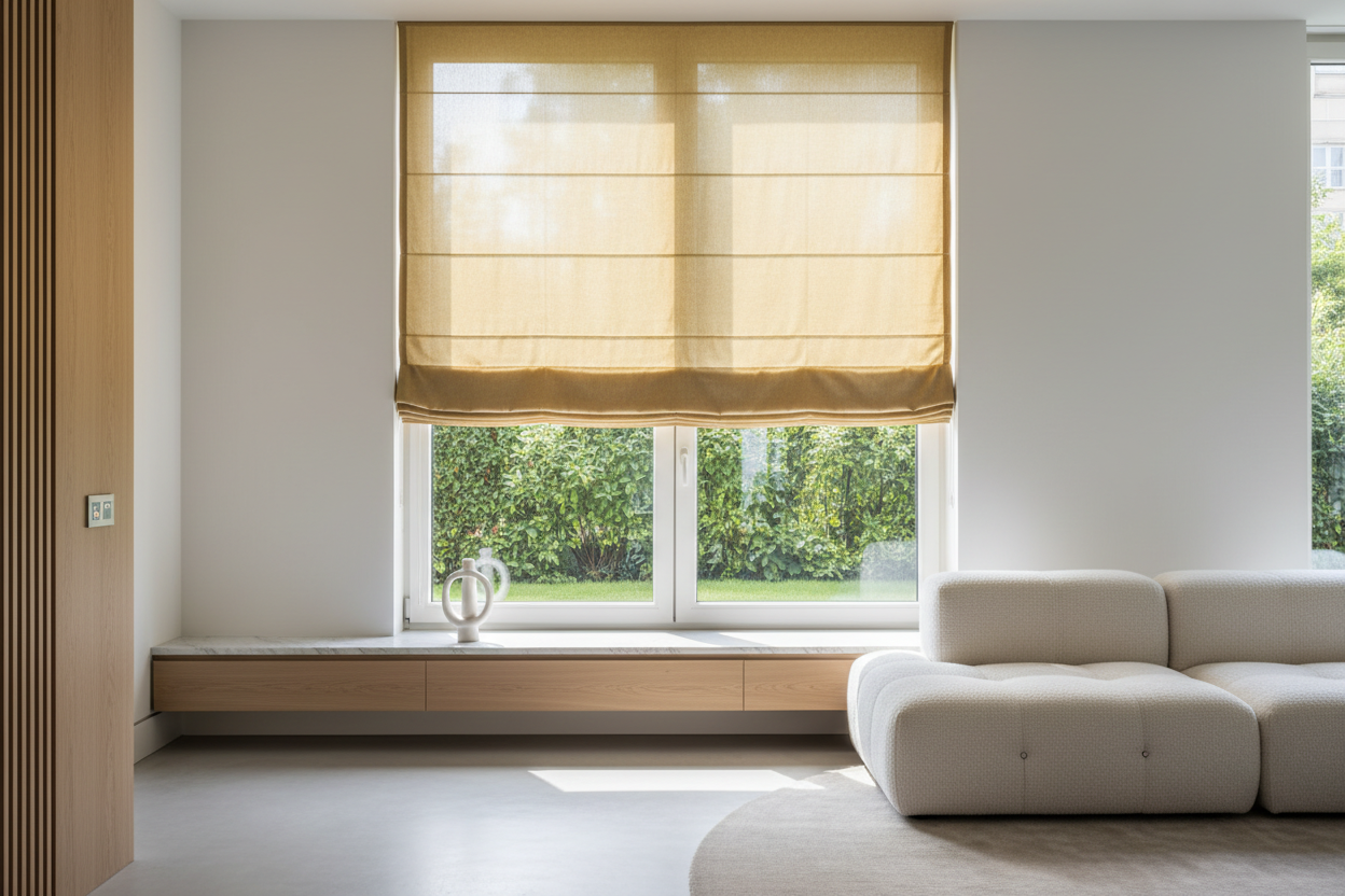Are Roman Shades Gold Too Tacky for a Modern Smart Home?