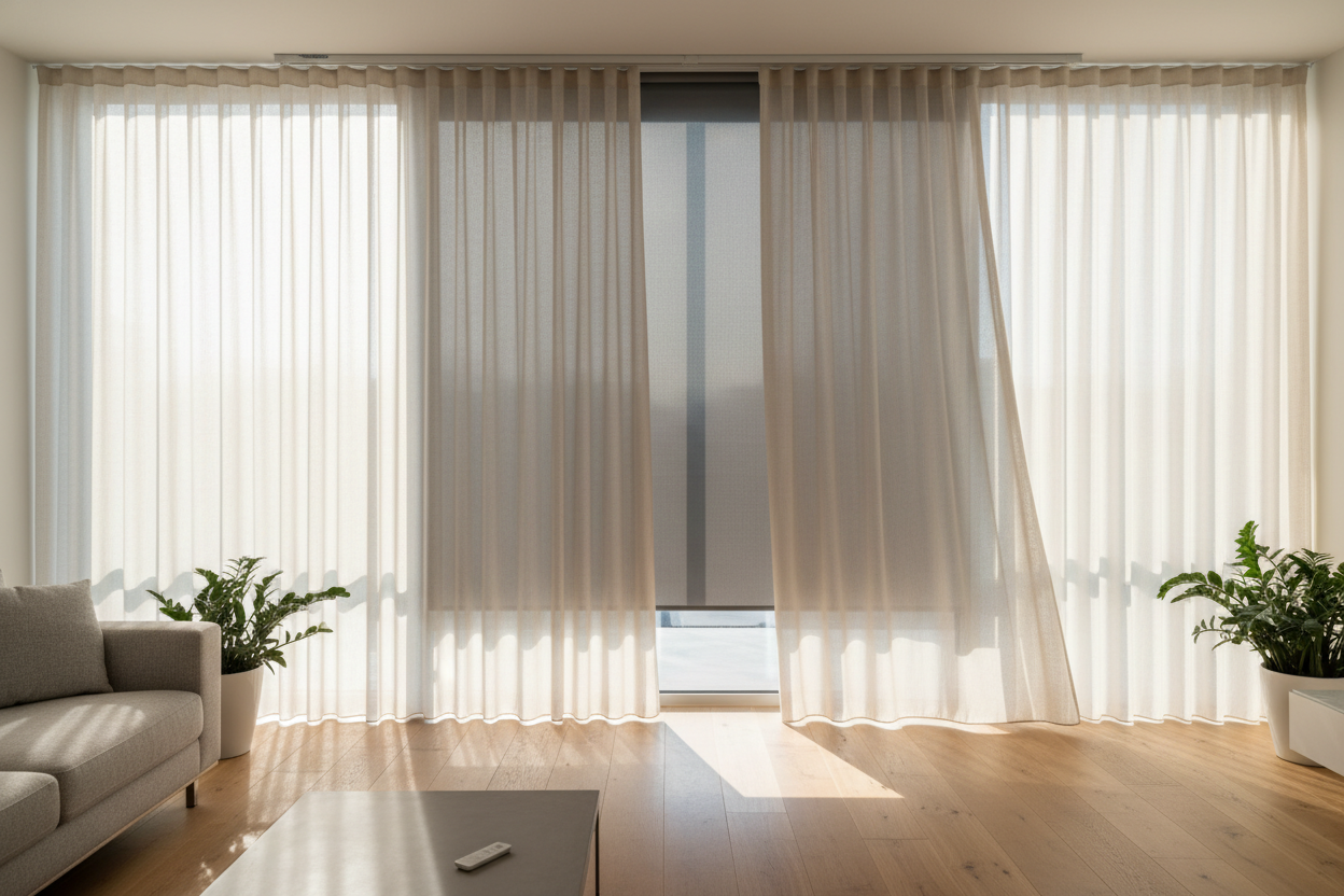 The Zoom Glare Fix: Why I Upgraded to a Double Roman Shade With Sheer