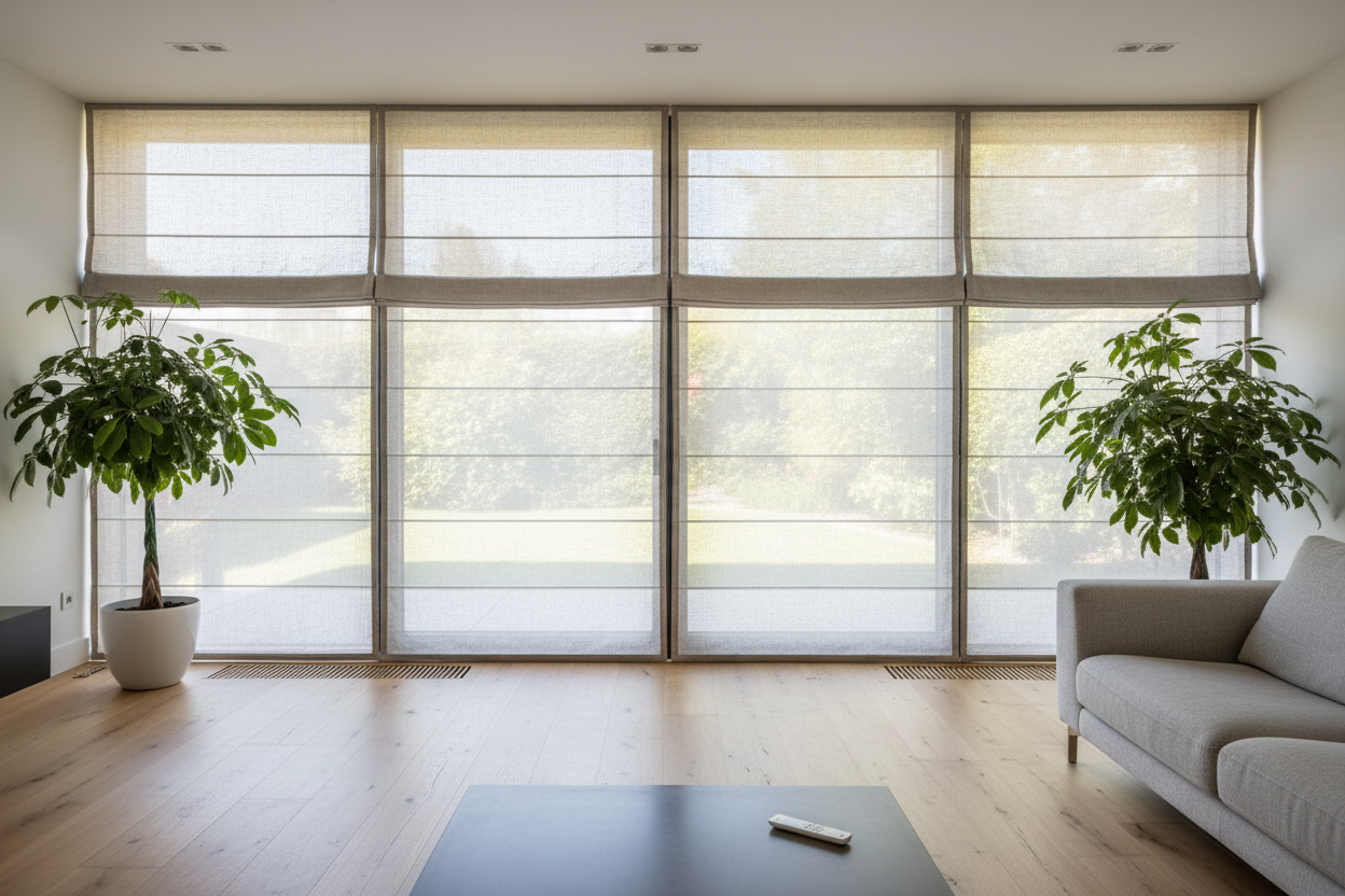 Why I Ditched Tangled Drapes for Roman Blinds for Sliding Doors
