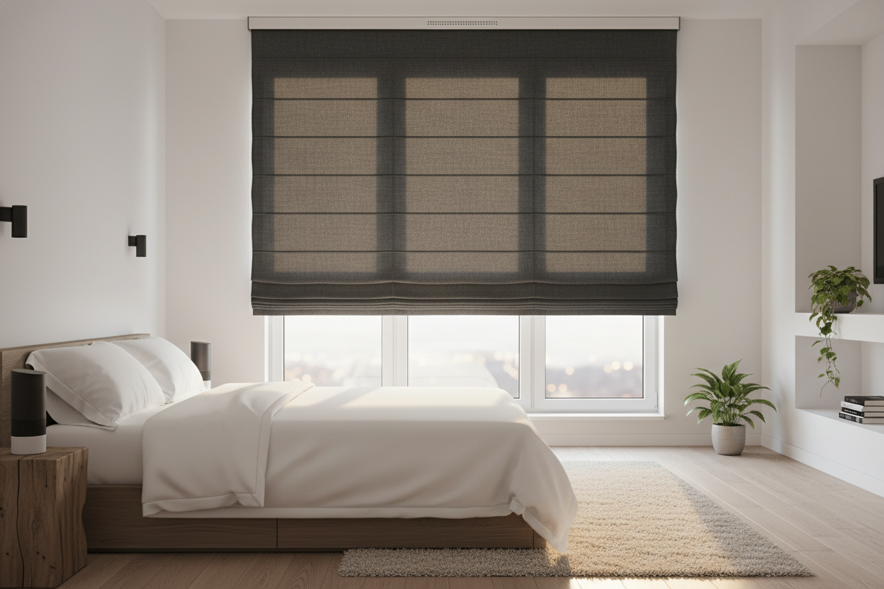 The Streetlight Fix: Smart Roman Curtains for Bedroom Windows