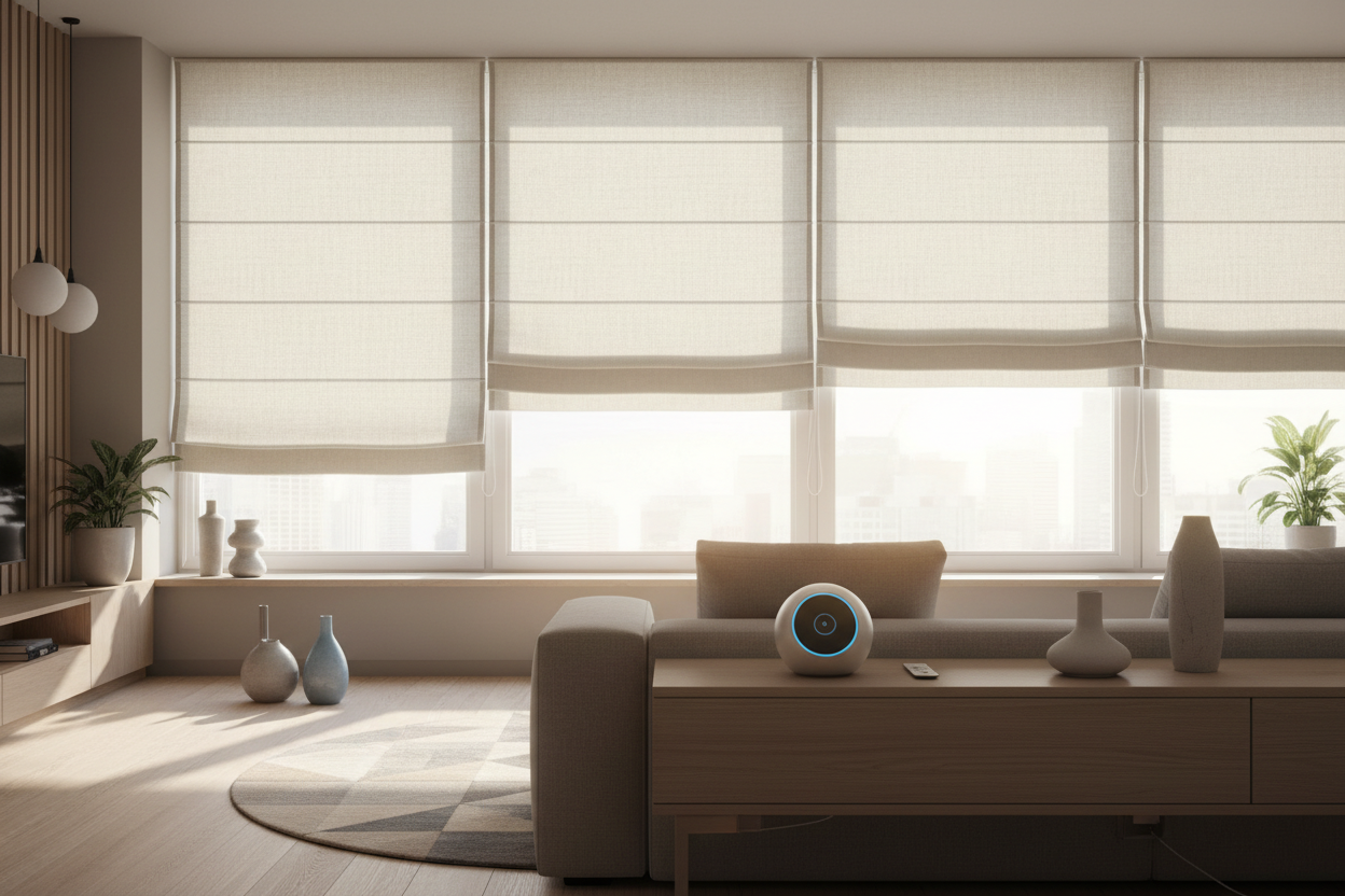Why I Swapped My Techy Roller Shades for Contemporary Roman Blinds