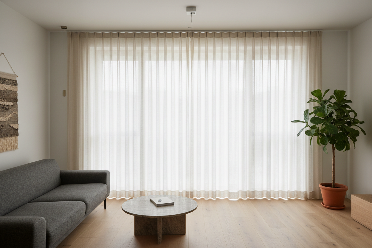 The Japandi Fix: Why I Automated a Slatted Roman Shade