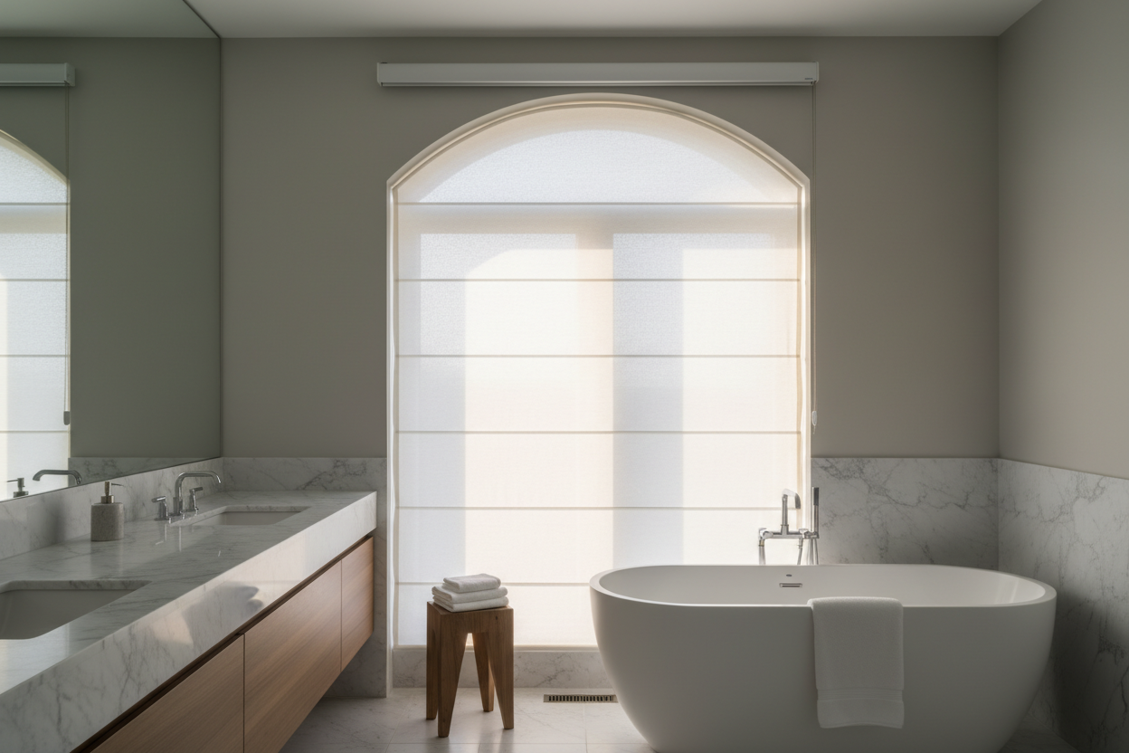 I Motorized a Bathroom Roman Shade (Without Frying the Tech)