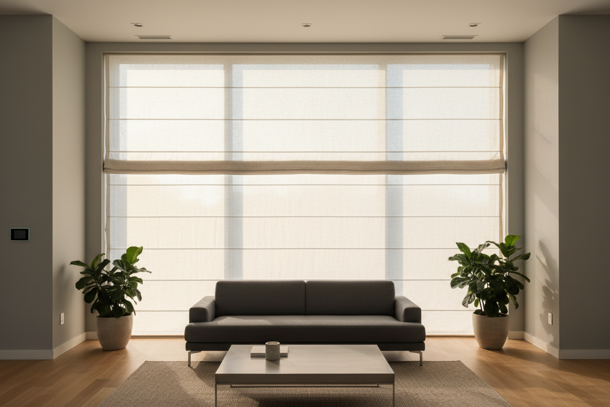 Stop Splitting Blinds: Get One Smart Roman Shade for Large Window Spans