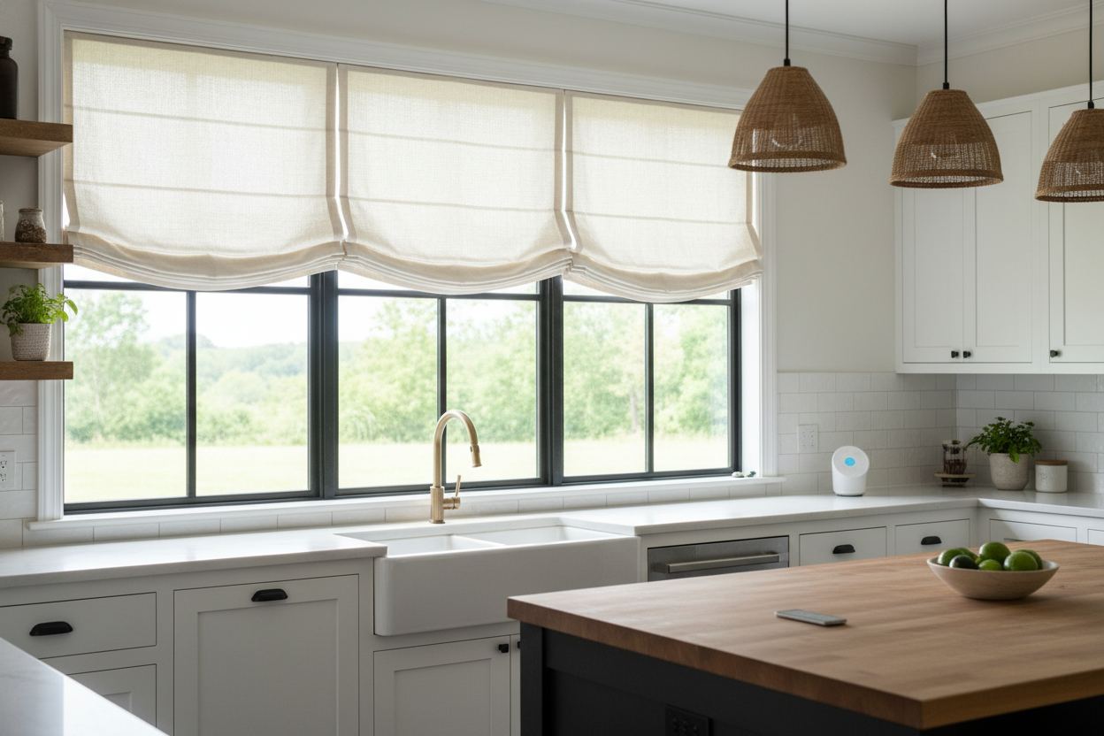 Your Pull Cords Are Disgusting: The Smart Farmhouse Roman Shades Fix