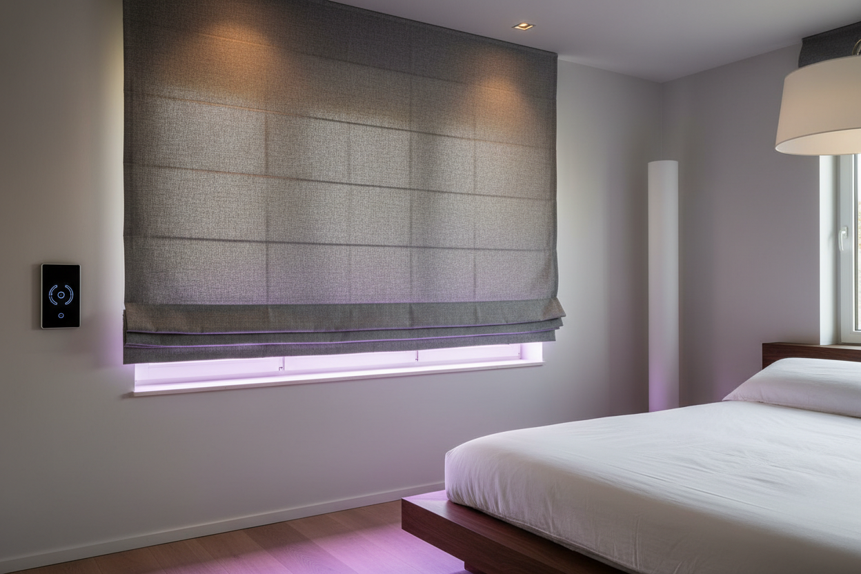 Your Smart Bulbs Are Turning Your Gray Roman Shade Purple