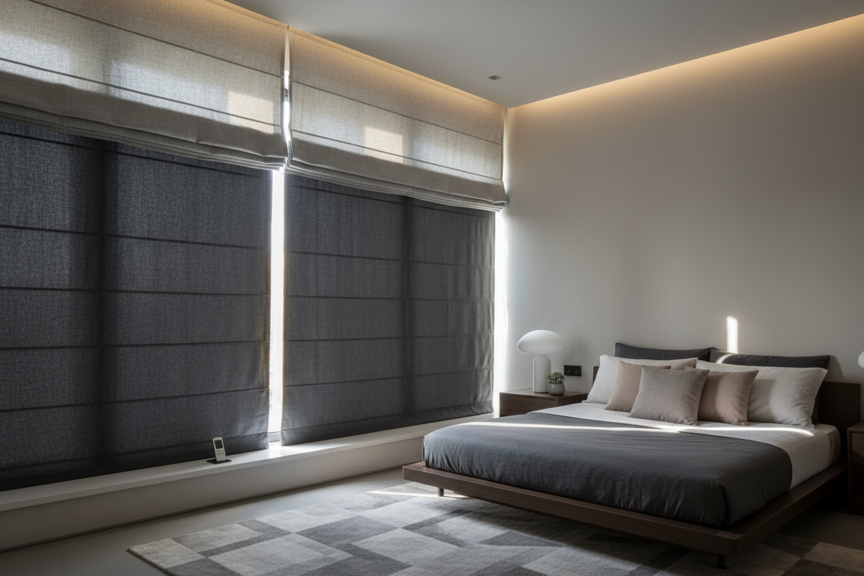 My Dark Gray Roman Shades Looked Like a Dead TV (The Linen Fix)