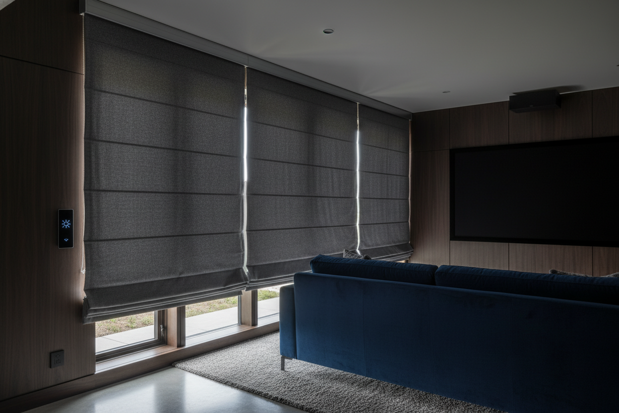 Roller Blinds vs. Blackout Fabric Roman Shades for Complete Darkness