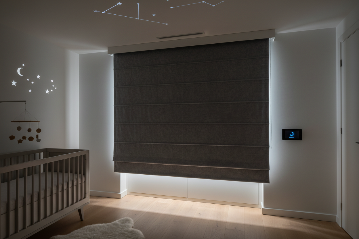 Standard Smart Blinds Failed Nap Time (A Roman Blackout Shade Won)