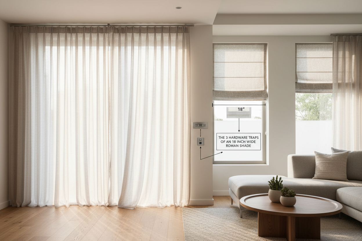 The 3 Hardware Traps of an 18 Inch Wide Roman Shade
