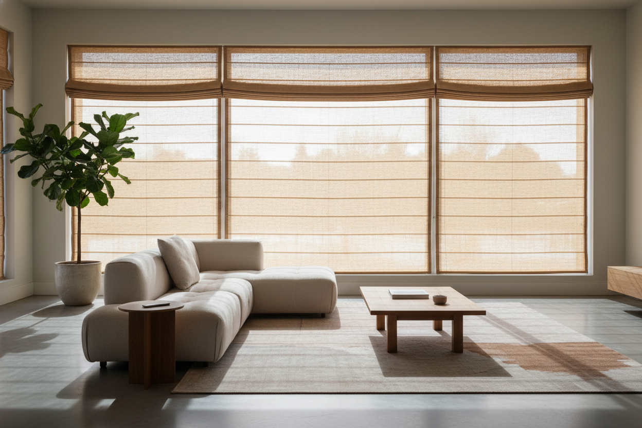 Stop Buying Valances: A Waterfall Roman Blind Hides Motors Better