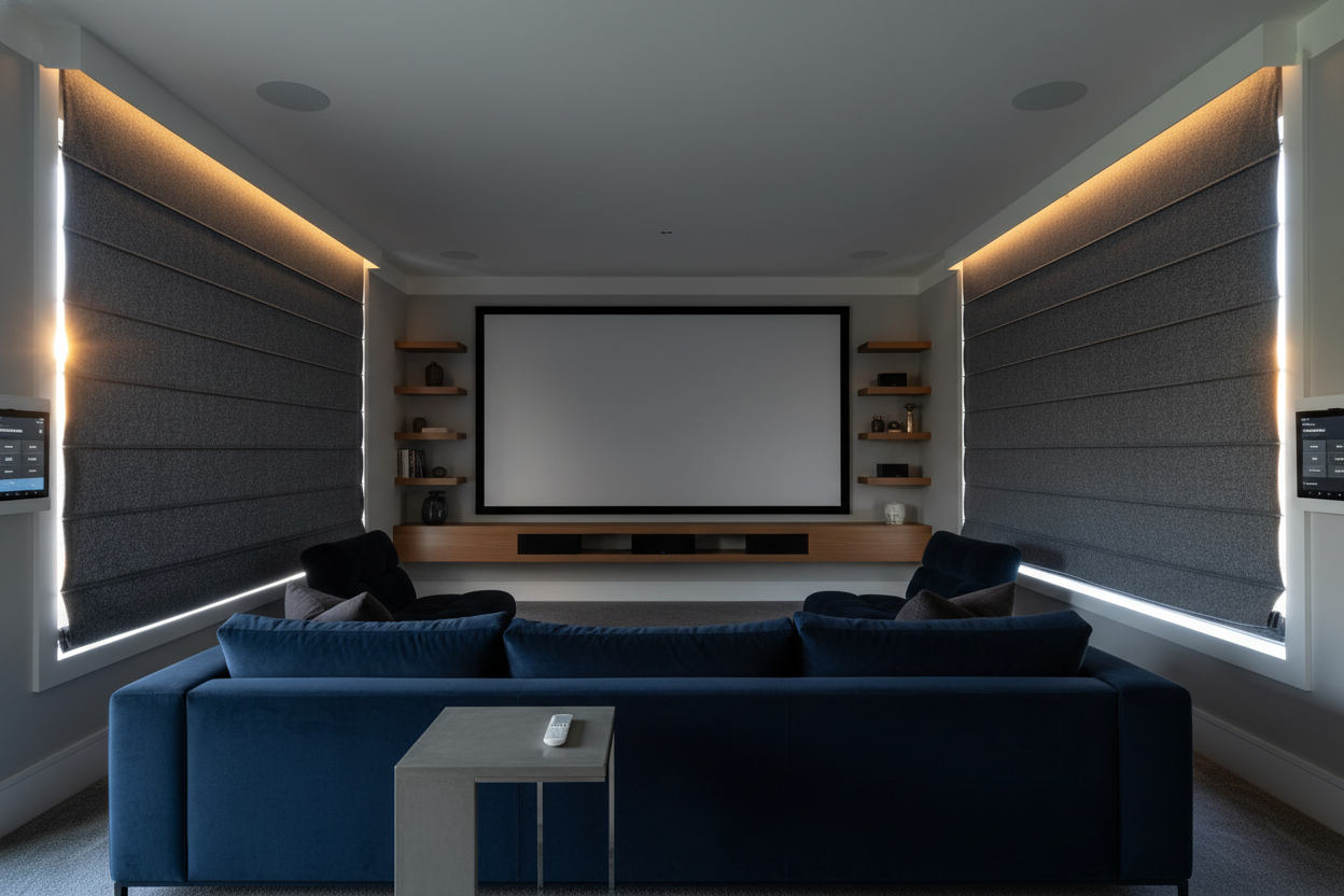 Light Gaps Ruined My TV Room Until I Ordered Roman Blinds Custom