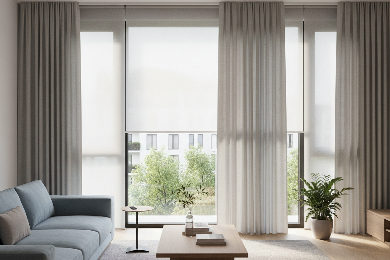 My Ground Floor Privacy Fix: Layering Smart Drapes and Blinds