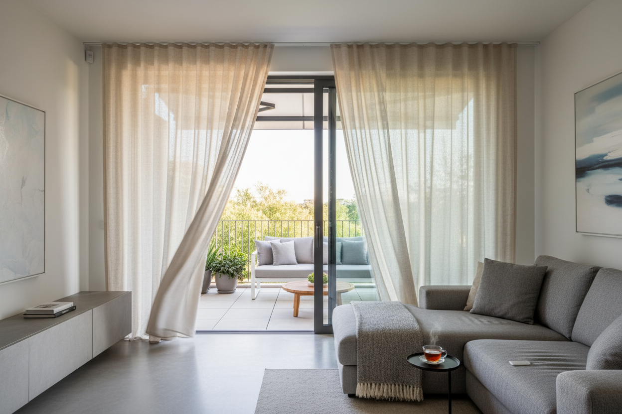Why I Swapped Clunky Balcony Blinds for an Outdoor Shade Curtain