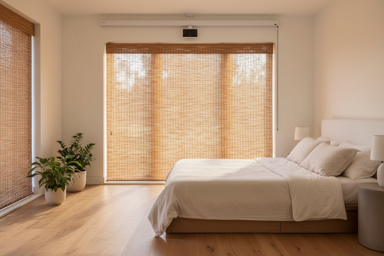 I Replaced My See-Through Bamboo With Woven Wood Shades With Liner